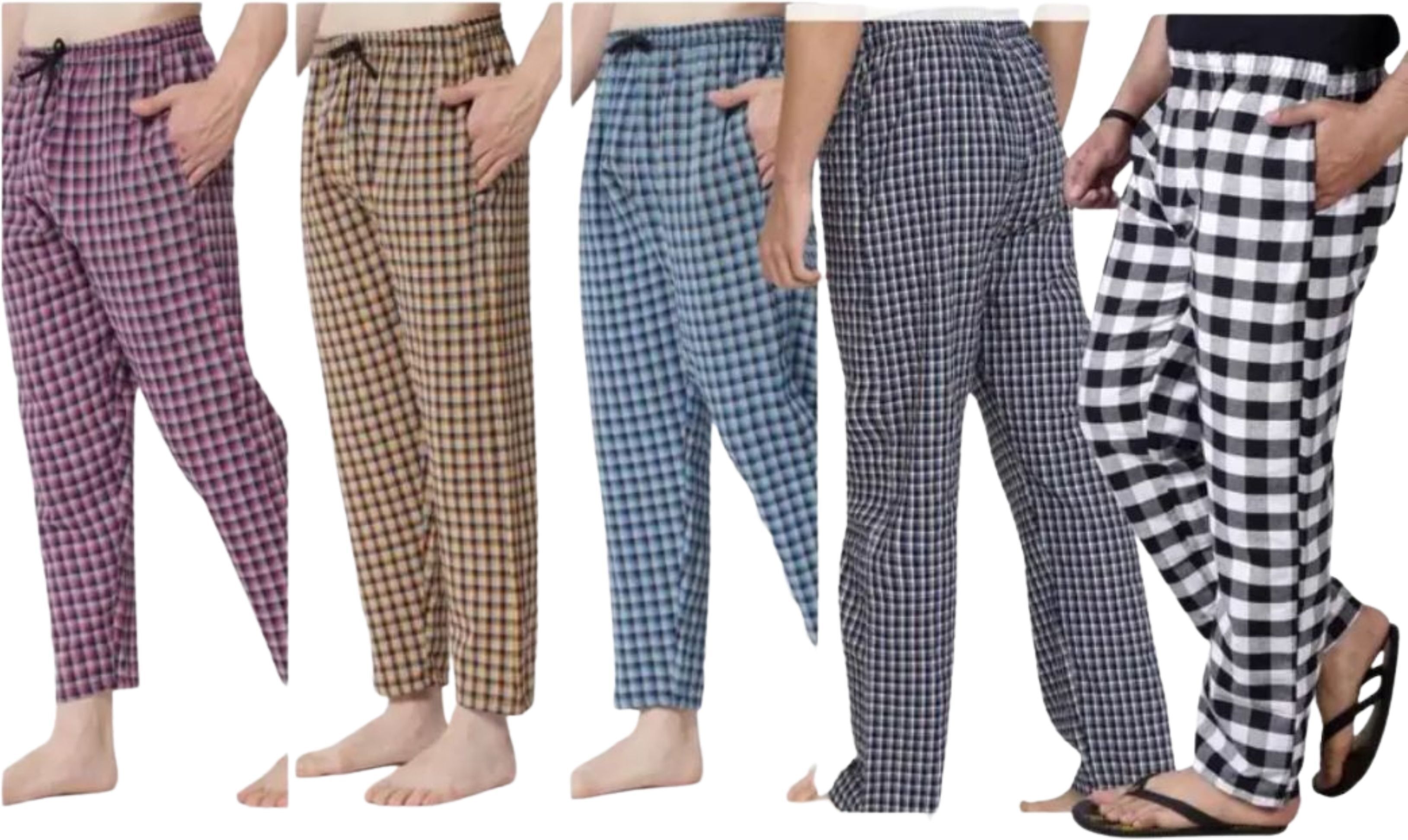 ajh fashion Pack of 5 Chechered Print Men Pyjama-picture-26