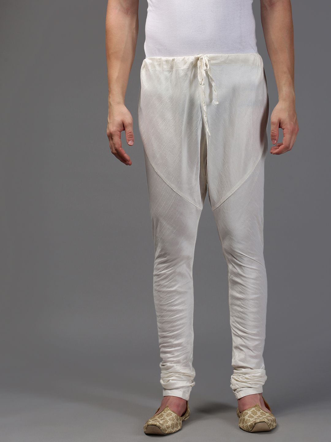 Sanwara Men's Solid Off White Colour Art Silk Payjamas Men Pyjama-image-35