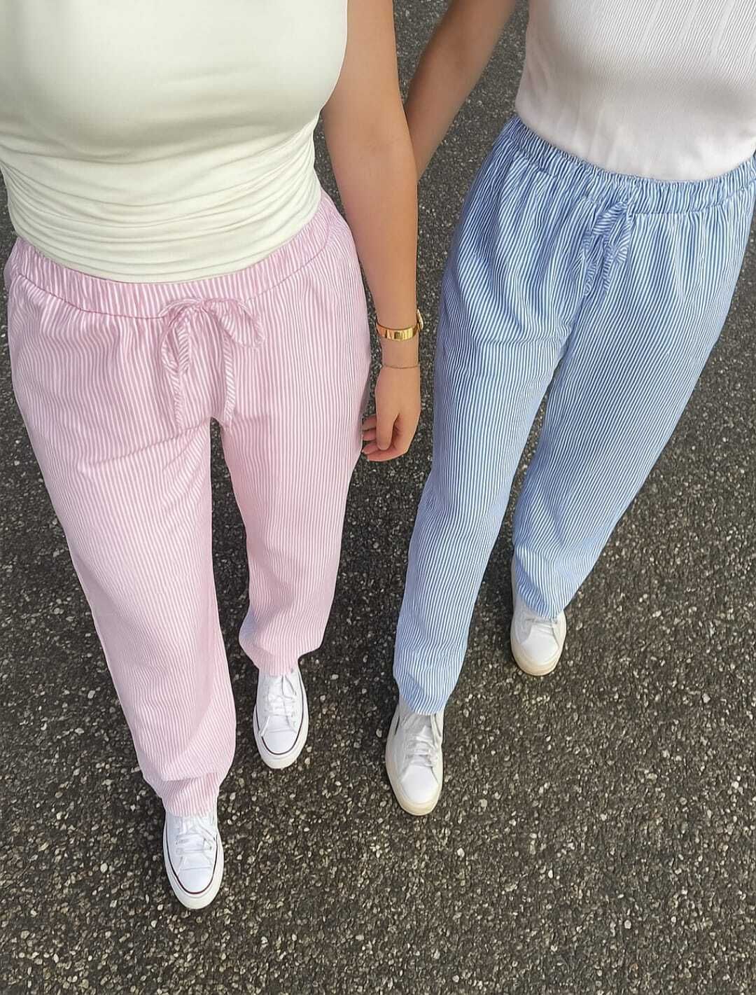 Pack of 2 Women cotton strips pyjama in the color Pink and Blue ,pack of 2 Women Pyjama-image-24