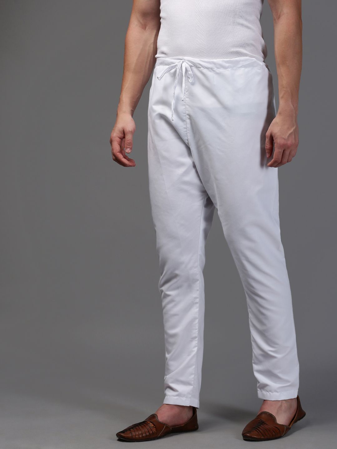 Sanwara Men's Solid White Colour Art Silk Payjamas Men Pyjama-image-7