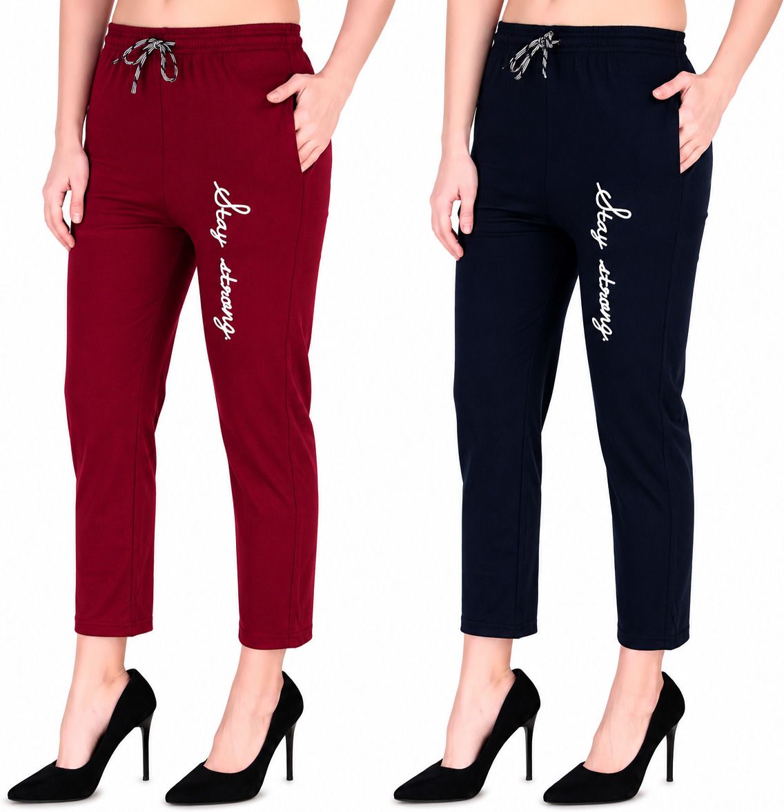 sigmafashion Pack of 2 Women Cotton Casual Style Pyjamas,Sleeper Maroon and Navy Blue combo Women Pyjama-picture-15