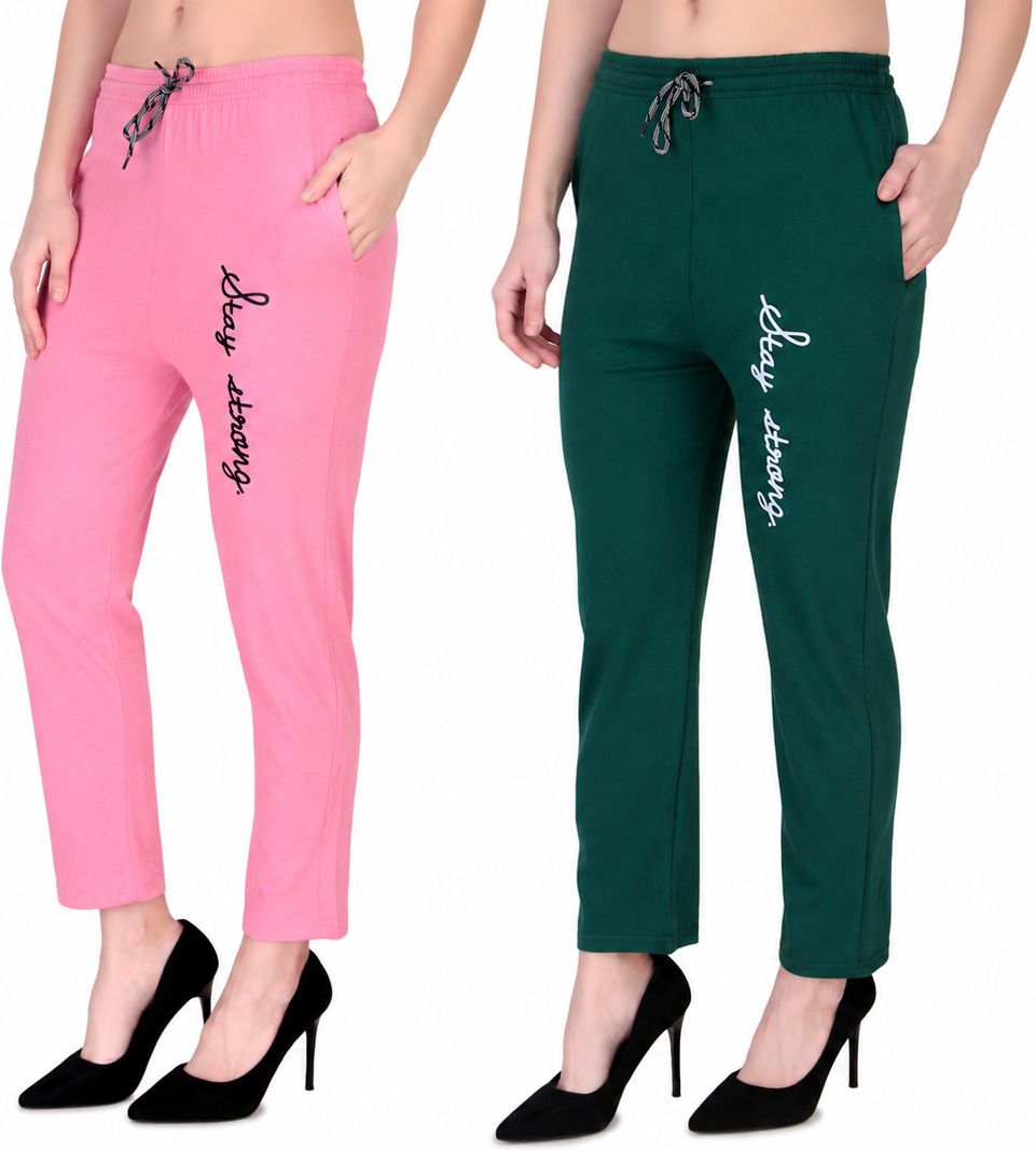 Pack of 2 Women Cotton Casual Style Pyjamas,Sleeper Black and Pink combo Women Pyjama-image-5
