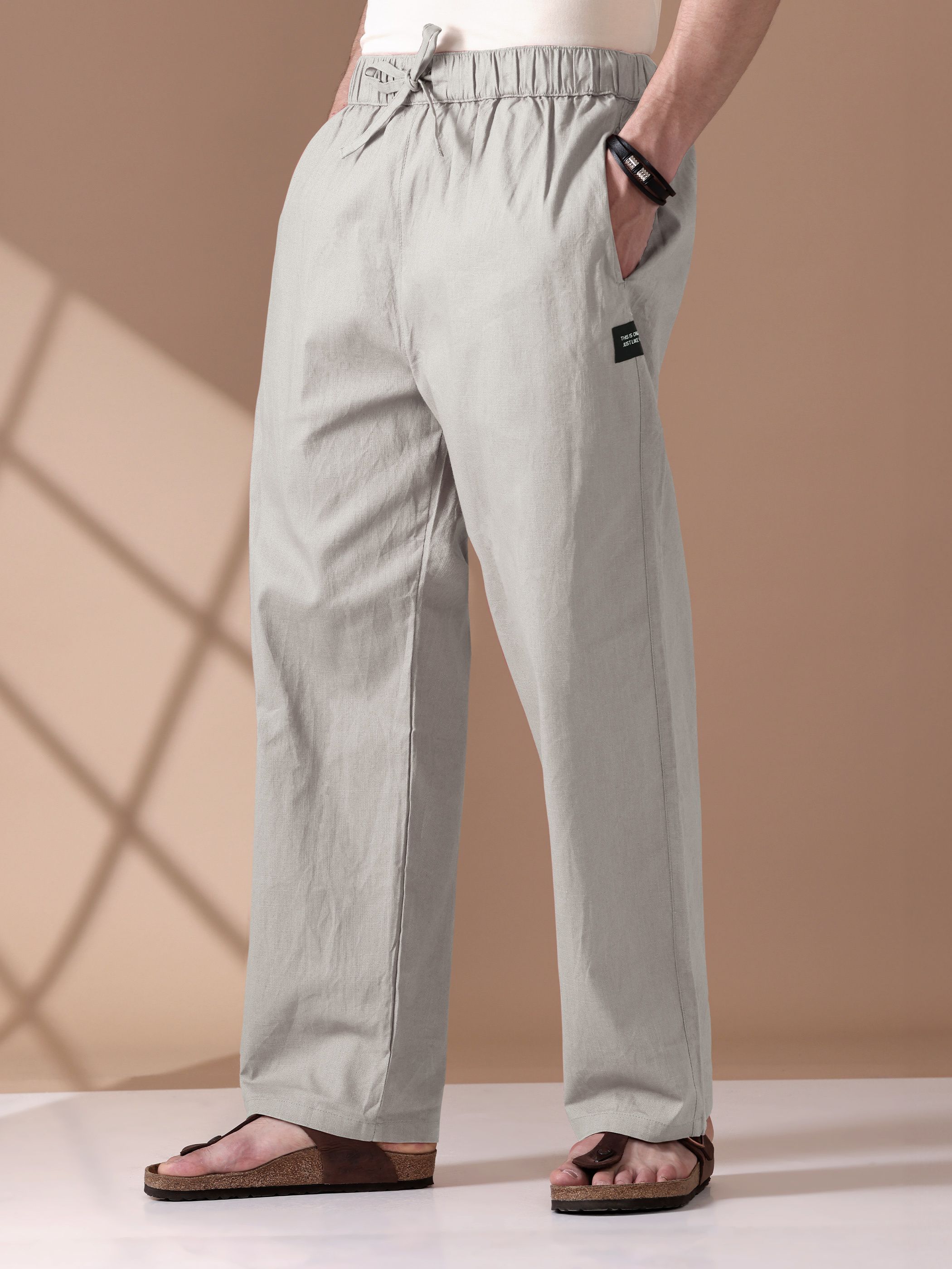 Light Grey Loose-fit Pyjama For Men Men Pyjama-image-2