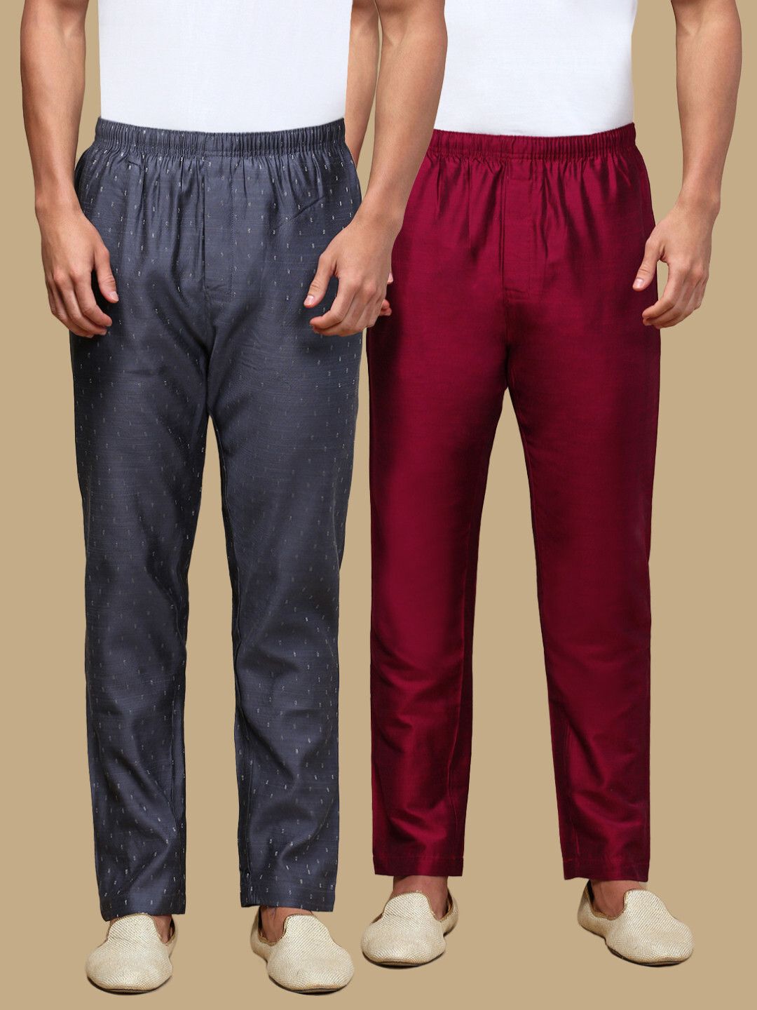 white heart Pack of 2 Mens Ethnic Motif Viscoseblend Pyjama with adjustable waistband and Side Pockets Men Pyjama-picture-44