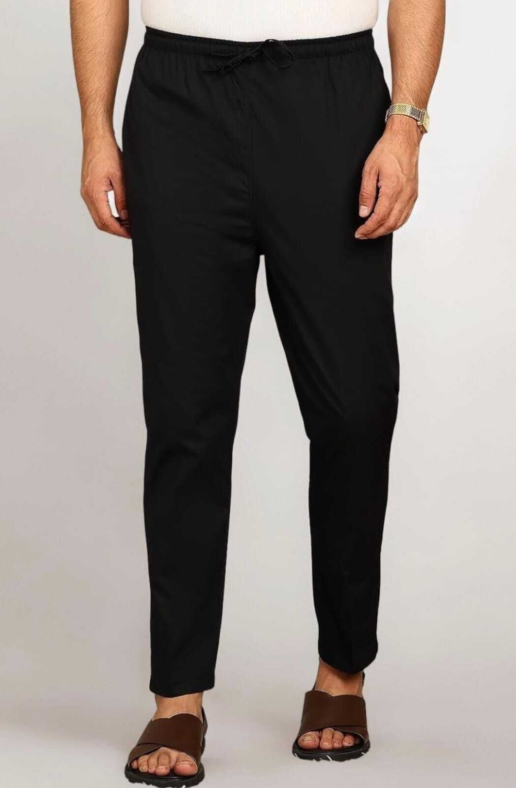 cromagnonstore Cro Magnon Men Black Straight Fit Cotton Pyjama with Elasticated Waistband Men Pyjama-picture-28
