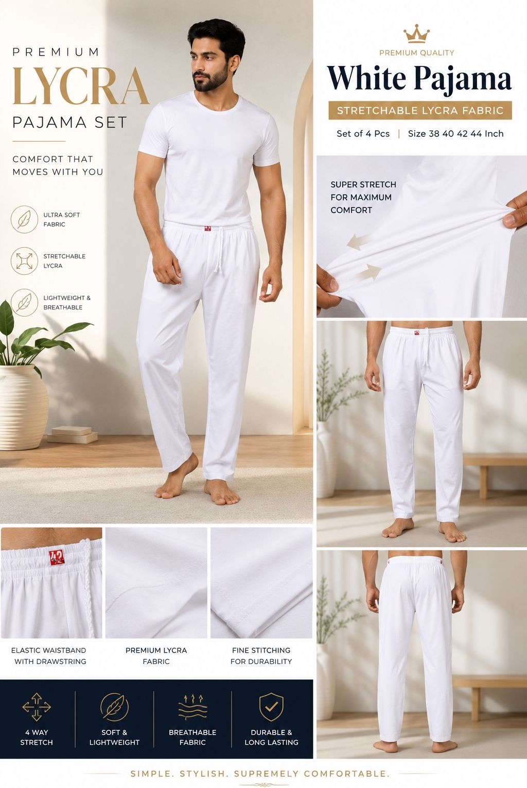 murtuza chikan handicraft MEN LYCRA Men Pyjama-picture-39