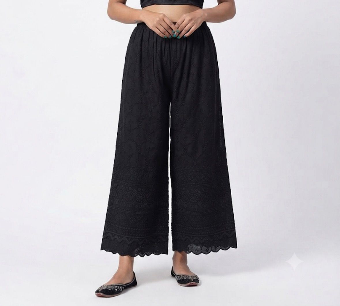 CHIKANKARI PALAZO Women Pyjama-image-33