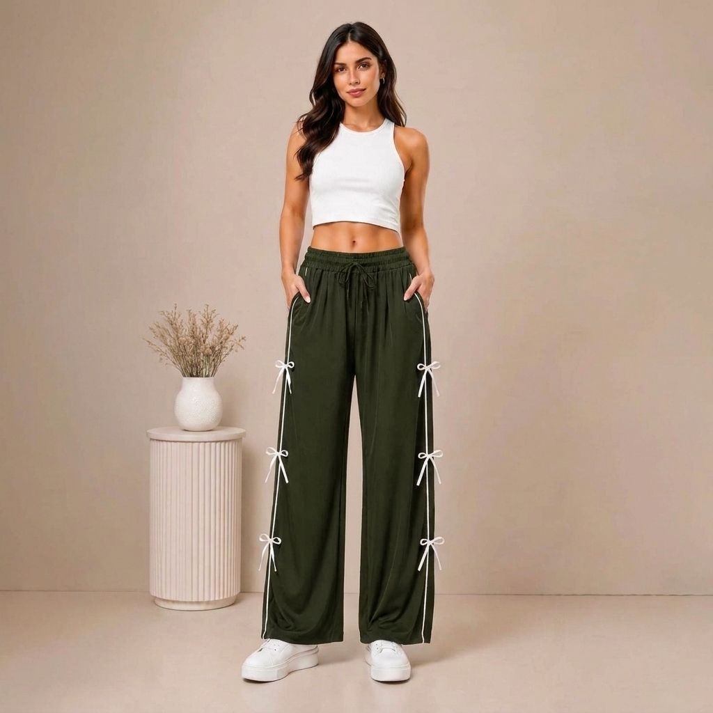 aryafashionhubb Side Bow Tie Palazzo Women Pyjama-picture-28