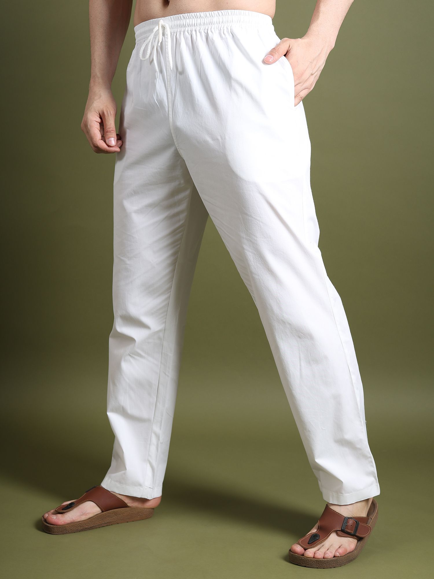 White Cotton Men Pyjama Lower Type Men Pyjama
