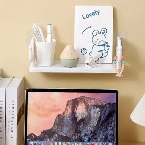 Bathroom Storage Human Hook Rack Floating Shelf Simple Wall Home Office Shelves Plastic Wall Shelf-image-36