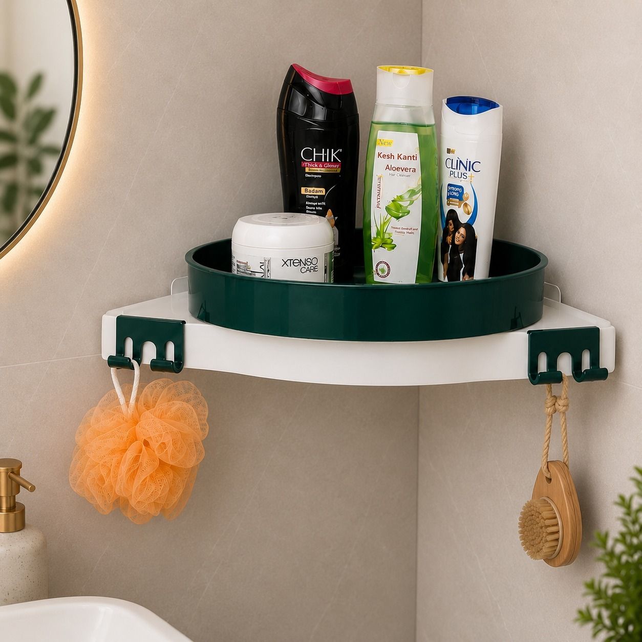 360 Rotating Triangle Corner Shelf Plastic Wall Shelf-image-37