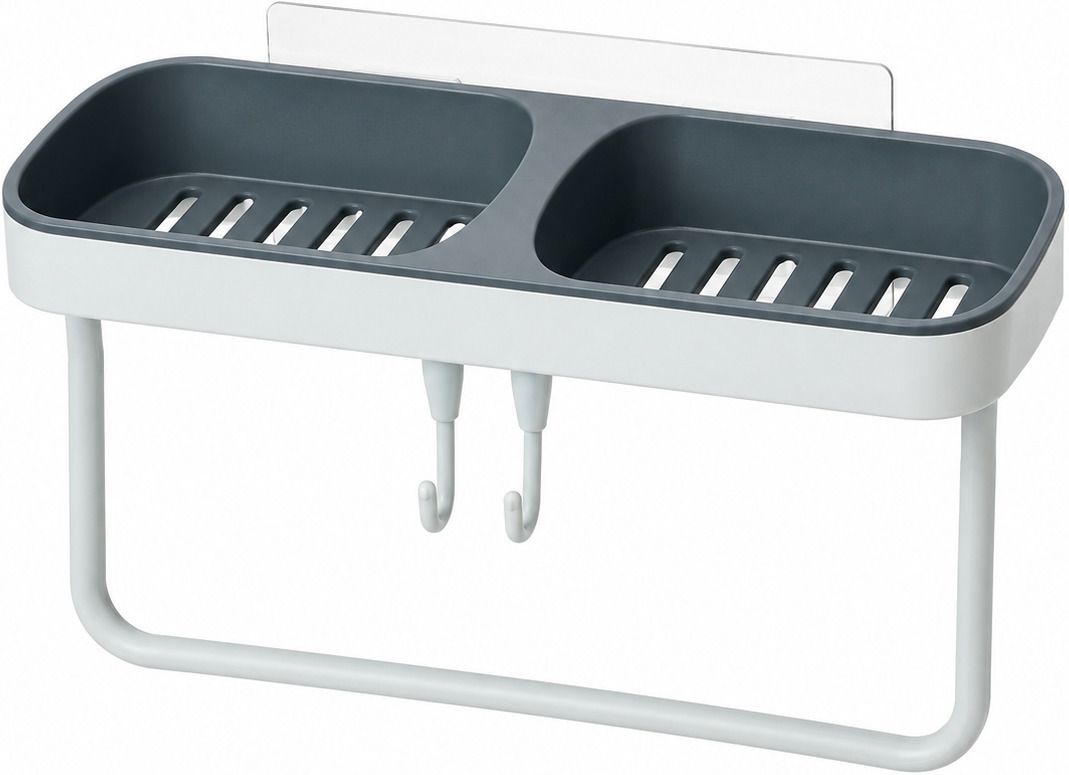 Wall Mounted Bathroom Storage Rack with Towel Holder Plastic Wall Shelf-image-35
