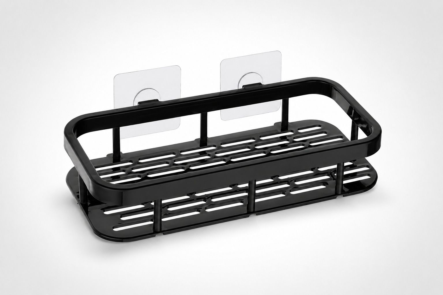 eskia Premium Black Wall Mounted Bathroom Shelf Organizer Rack Plastic Wall Shelf-picture-18