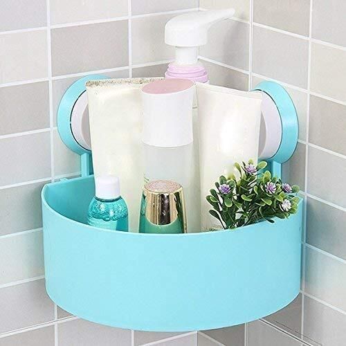 Multipurpose Kitchen Bathroom Triangle Wall Corner (Multicolor) Plastic Wall Shelf-image-9
