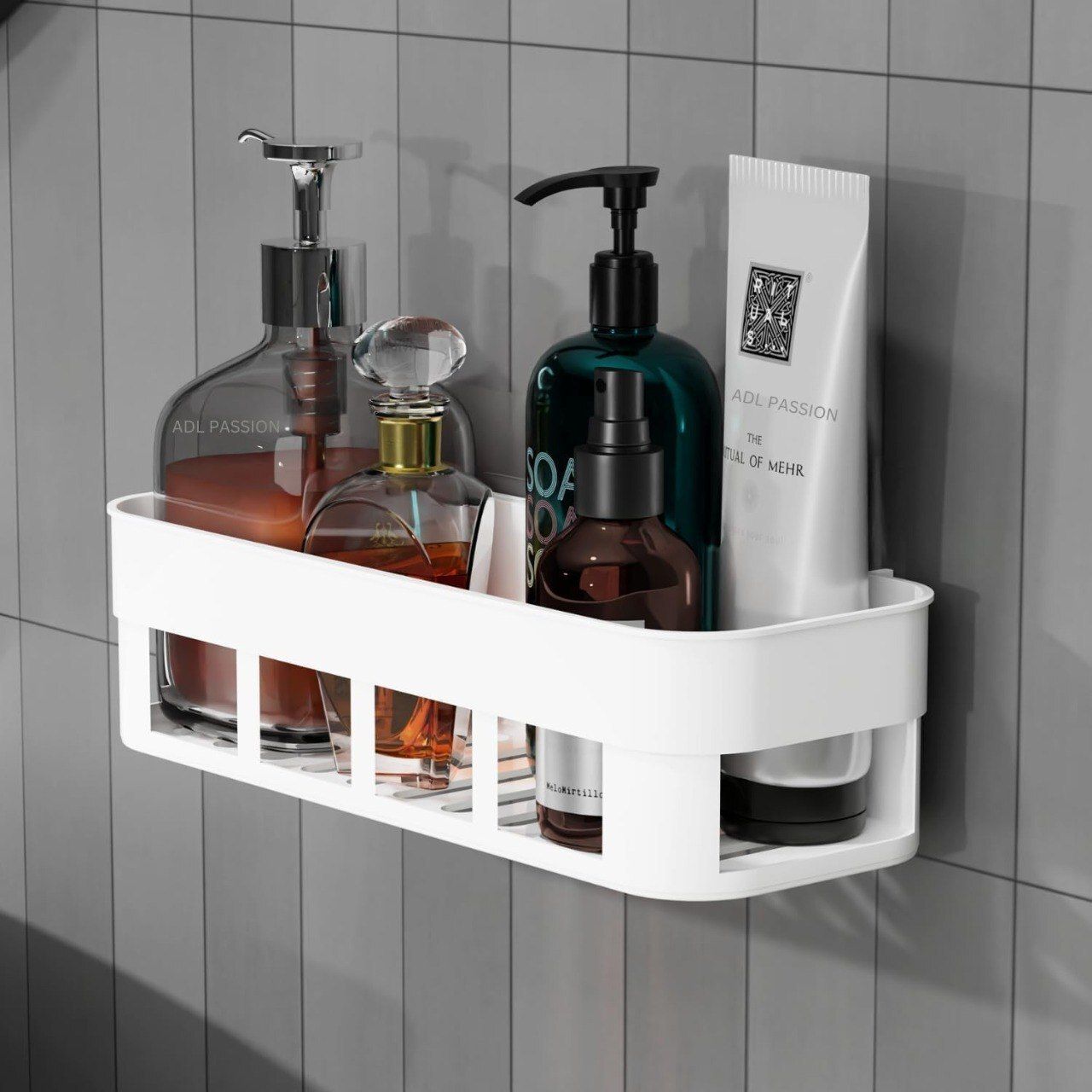 bansi.creation Adhesive Wall Mounted Bathroom & Kitchen Storage Rack / Organizer Shelf Plastic Wall Shelf-picture-19