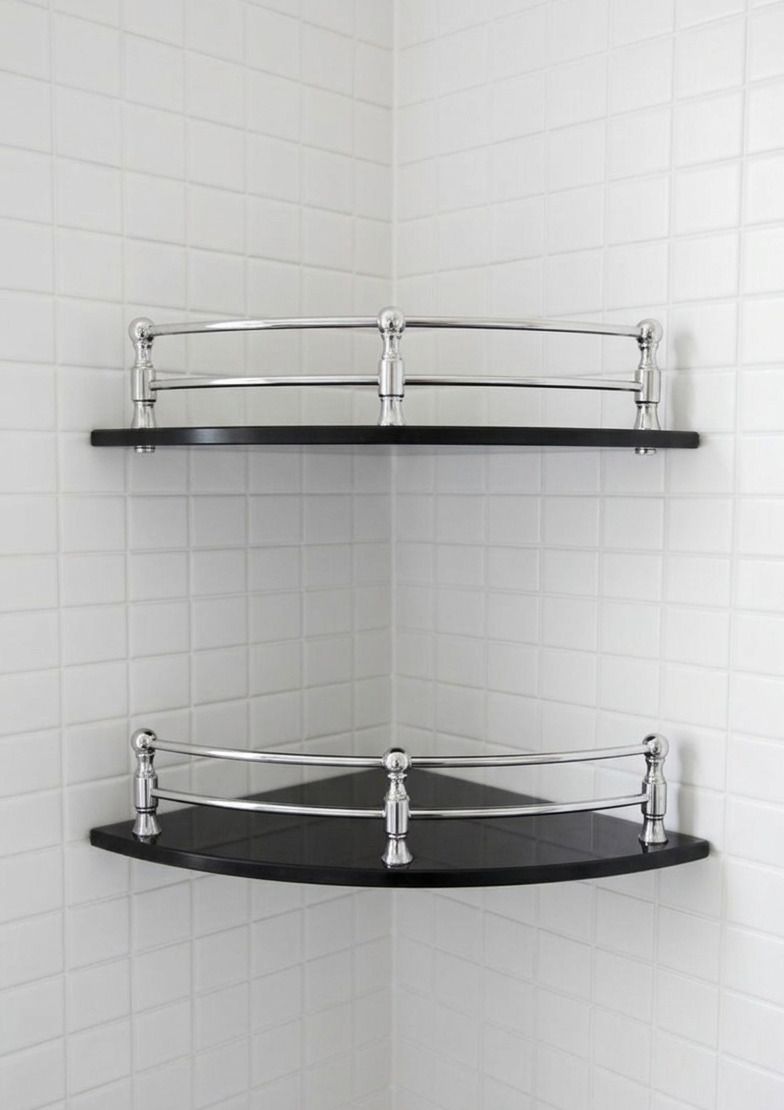 auraview Stainless Steel Wall Mounts 2-tier Glass Corner Shelf For Bathroom & Kitchen Glass, Stainless Steel Wall Shelf-picture-32