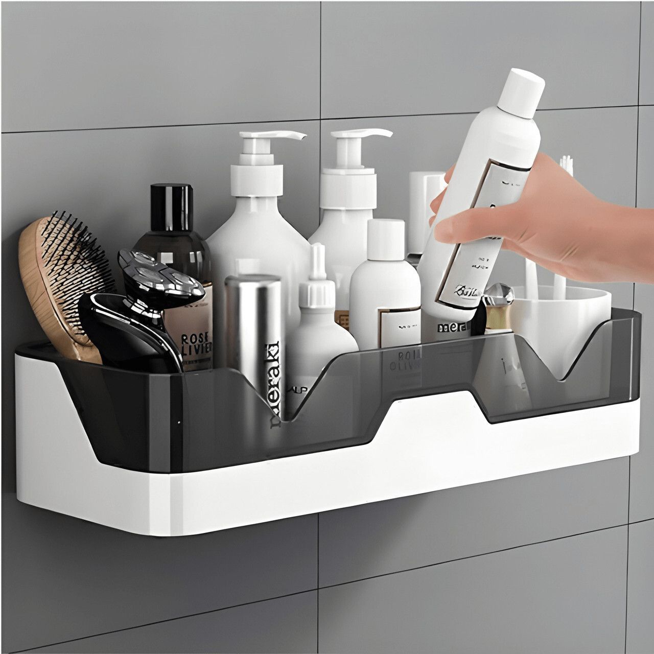 Plastic Bathroom Shelf Organizer Without Drill Plastic Wall Shelf-image-48