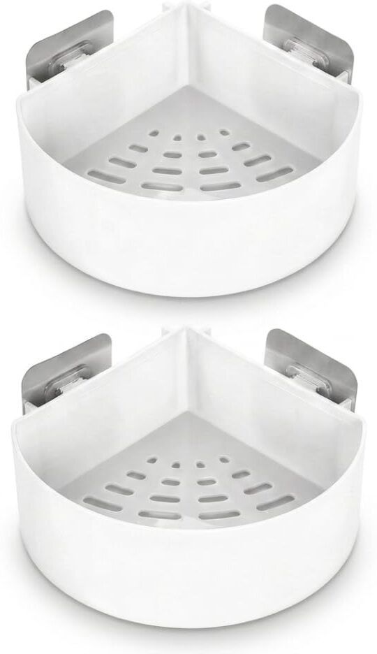 inotik Bathroom Corner (Pack Of 2) Triangle Shelves Plastic Accessories,Bathroom Rack Plastic Wall Shelf-picture-44