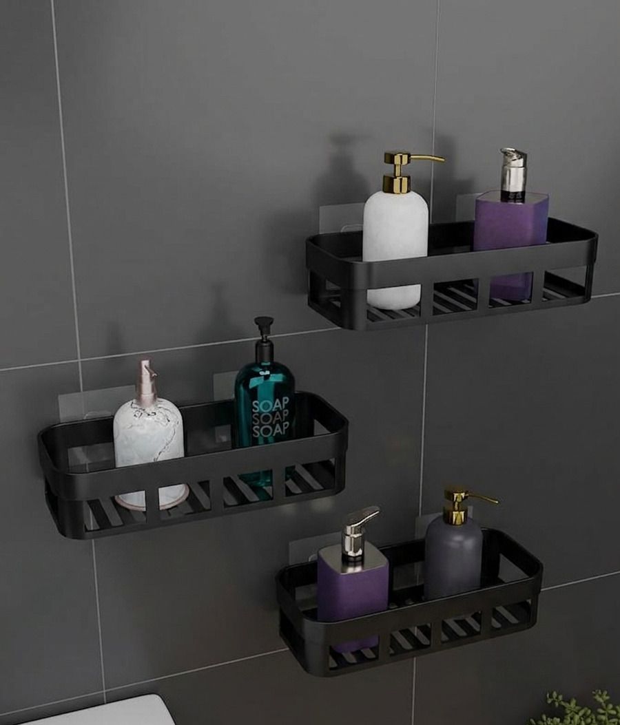hatmeet Plastic Shelf Shelves Stand 3PCS Plastic Wall Shelf-picture-2