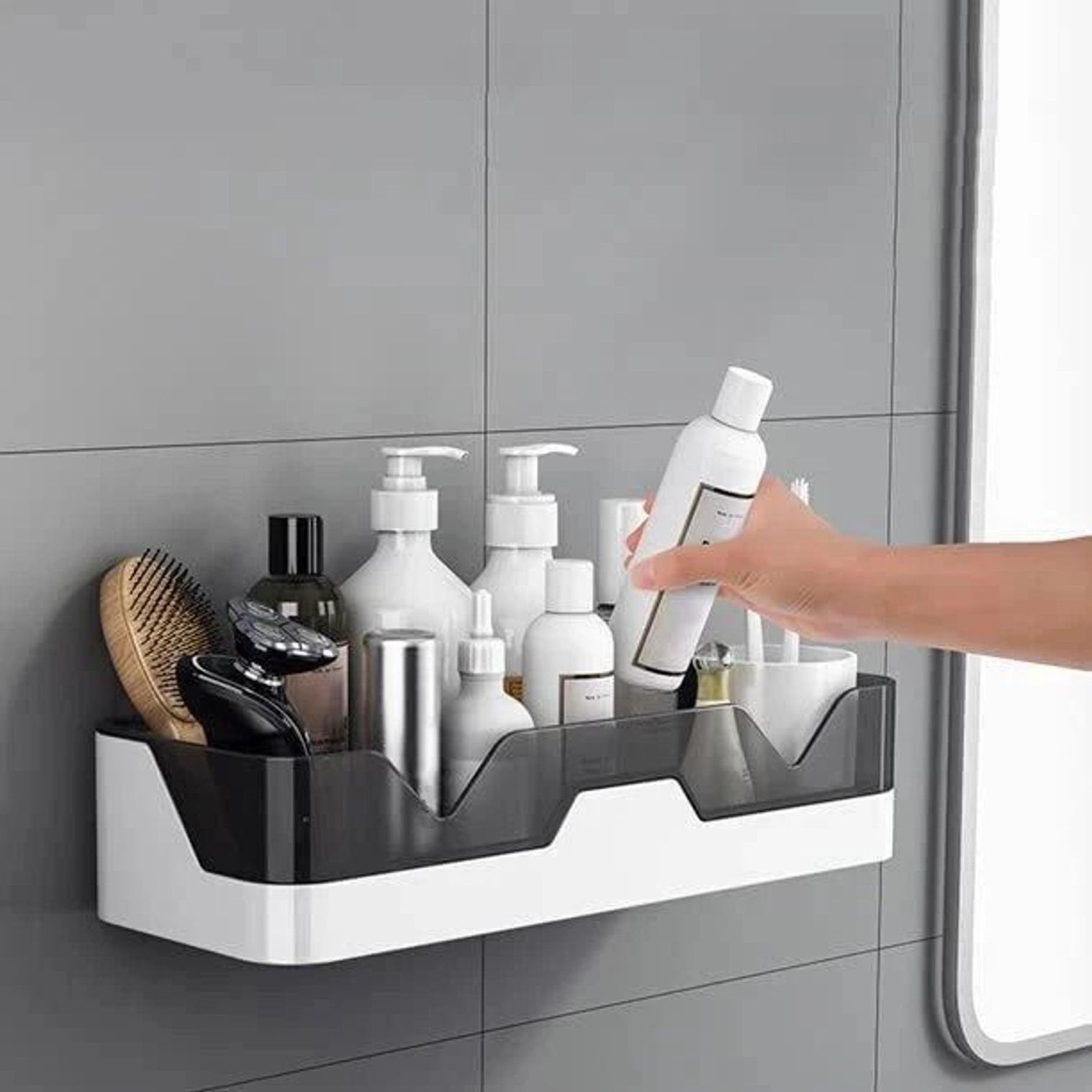 dyvis mart Organizer Shelf for Bathroom Storage Plastic Wall Shelf-picture-39