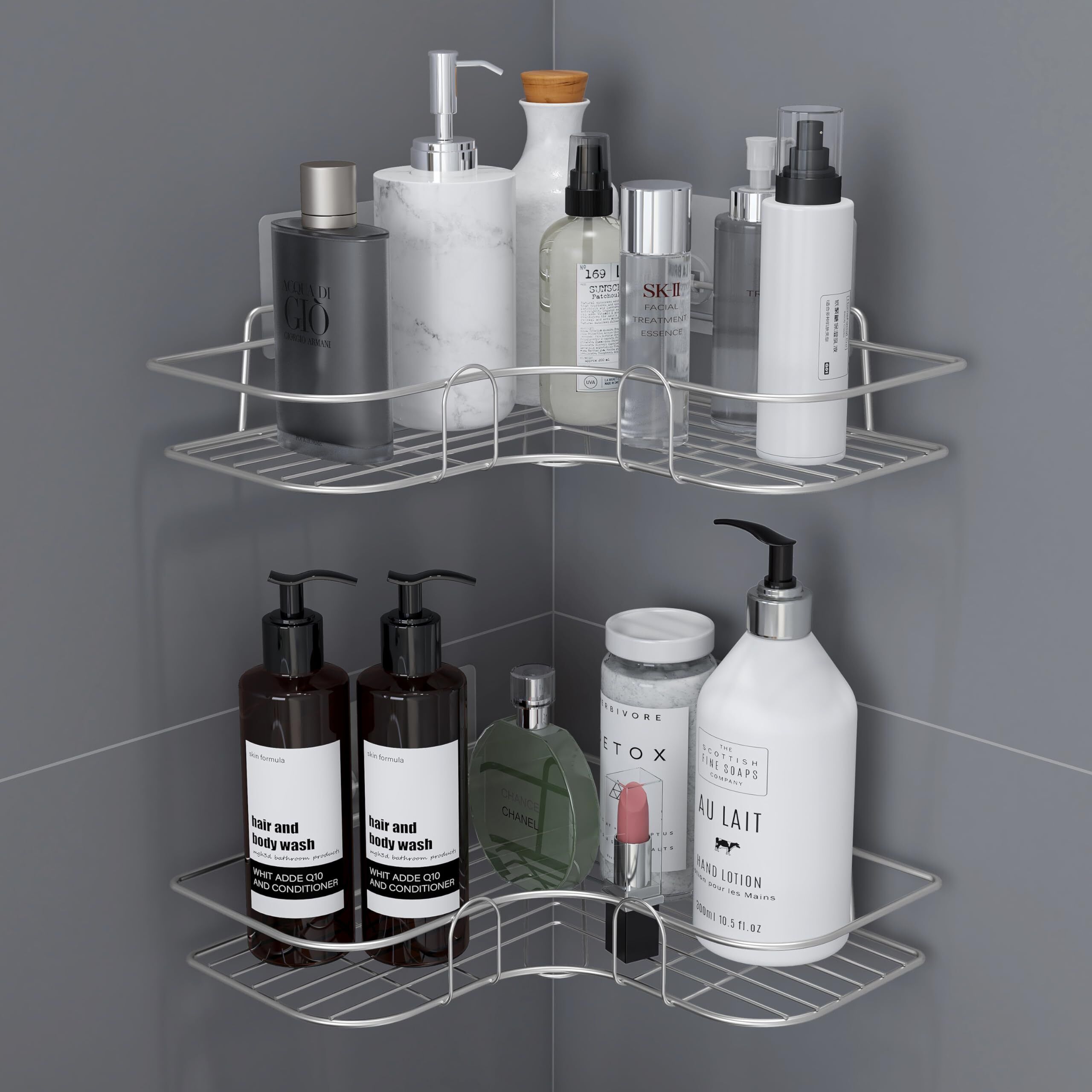 zolento 2 Self-Adhesive Wall Shelves for Bathroom Organizer/ Storage/ Rack SS Wall Shelf Stainless Steel Wall Shelf-picture-48