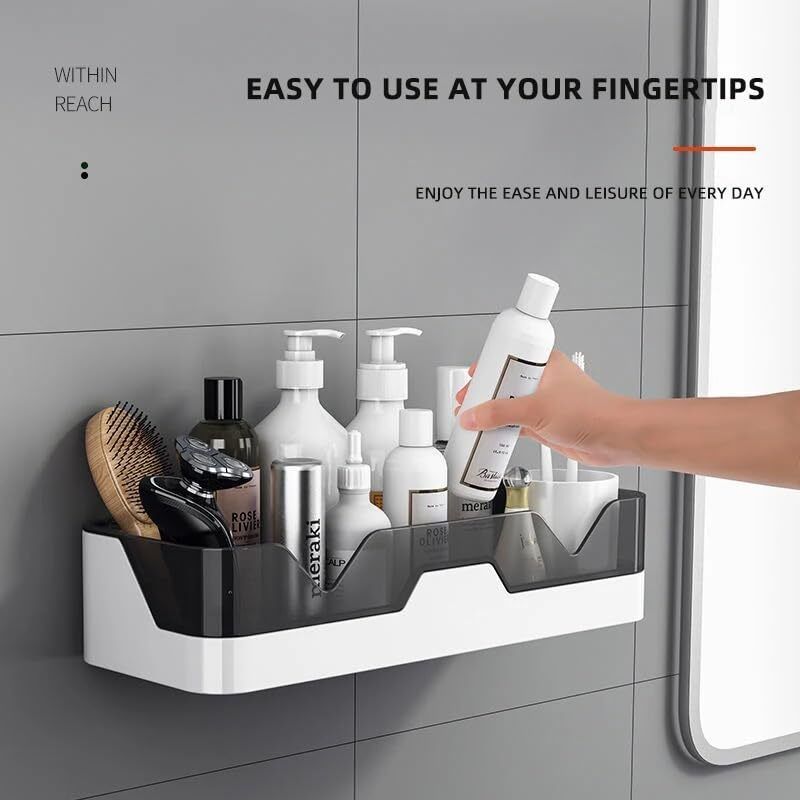 orvynl Wall Mount Plastic Shower Caddy Rack Plastic Wall Shelf-picture-48