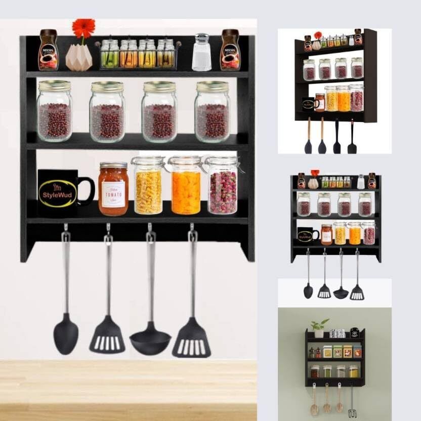 vars decor Containers Kitchen Rack KITCHEN RACK SHELF BC Wood-picture-15