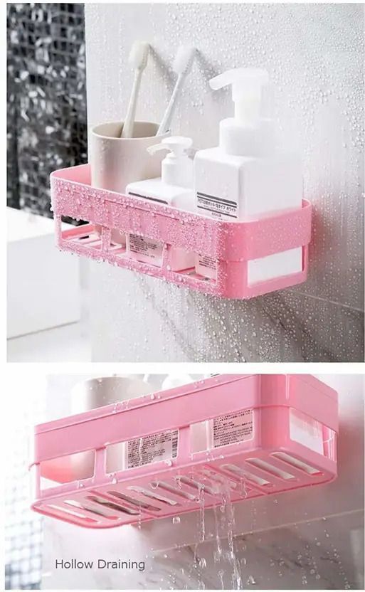 sjk Self Adhesive Multi-Purpose Wall Hanging BATHROOM floating Shelf Plastic Wall Shelf-picture-33