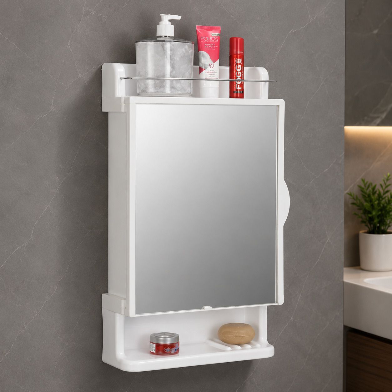 hivex Bathroom Mirror Cabinet & Accessories/Organizer/Storage(pack of 1) Acrylic Wall Shelf-picture-20
