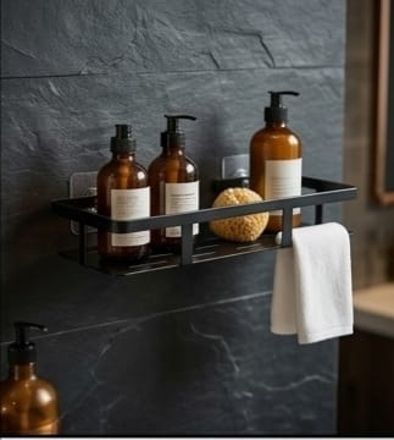 parmeshwar sales 1 Pcs Self Adhesive Bathroom Shelf for Wall | Bathroom Organizer Without Drill Iron Wall Shelf-picture-11