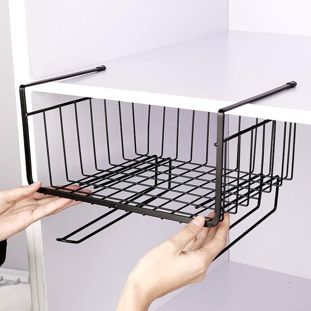 Containers Kitchen Rack Under Shelf Organizer Basket for Kitchen Steel Wall Shelf Steel-image-7