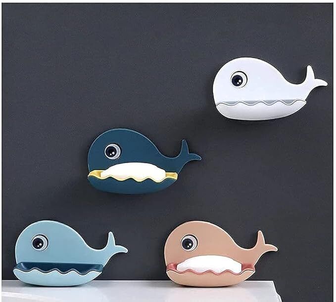 Plastic Soap Holder Beautiful Fish Shape Bathroom Accessory Plastic Wall Shelf-image-9