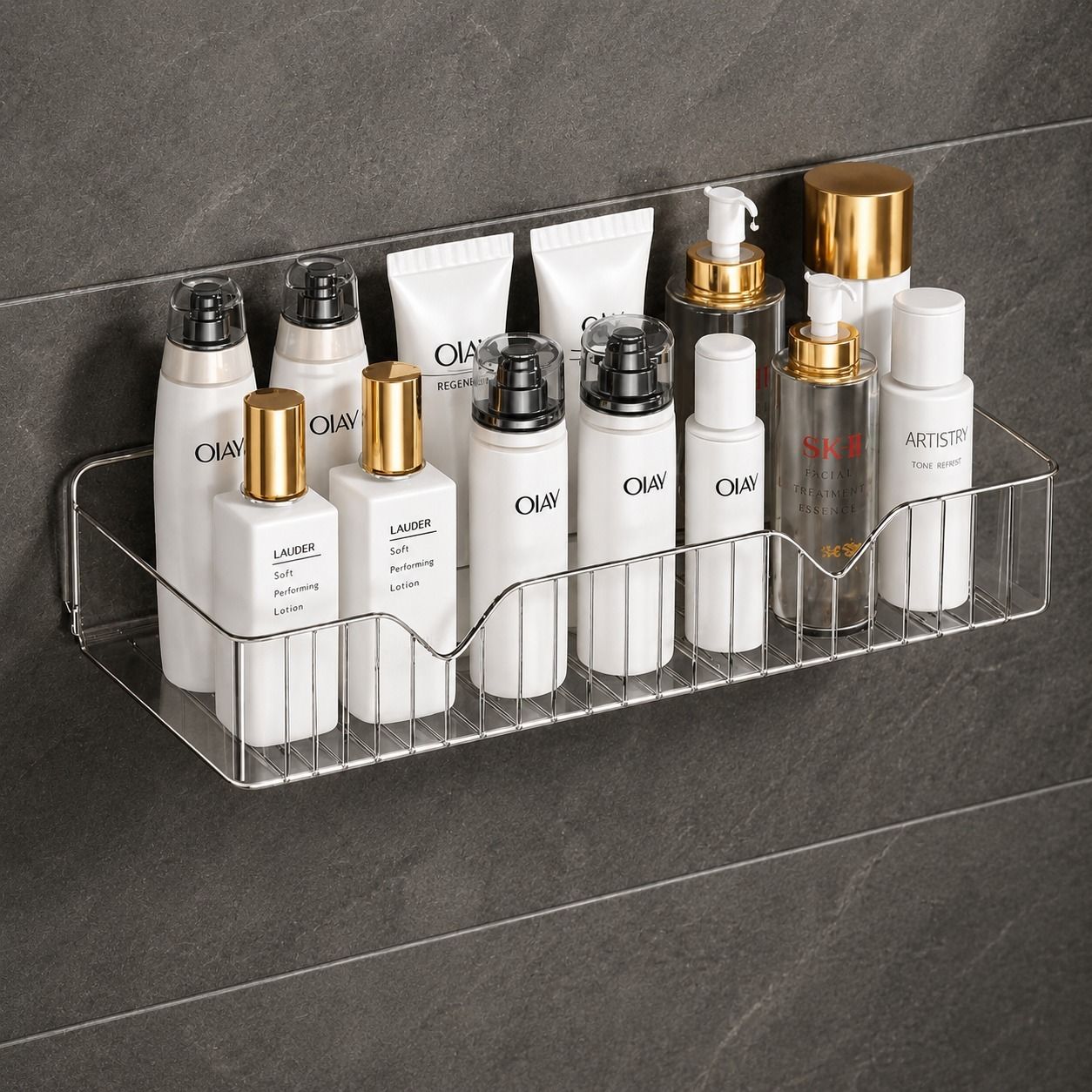 elitecart Transparent Bathroom Shelf Wall Mounted Storage Rack for Bathroom & Kitchen Plastic Wall Shelf-picture-11