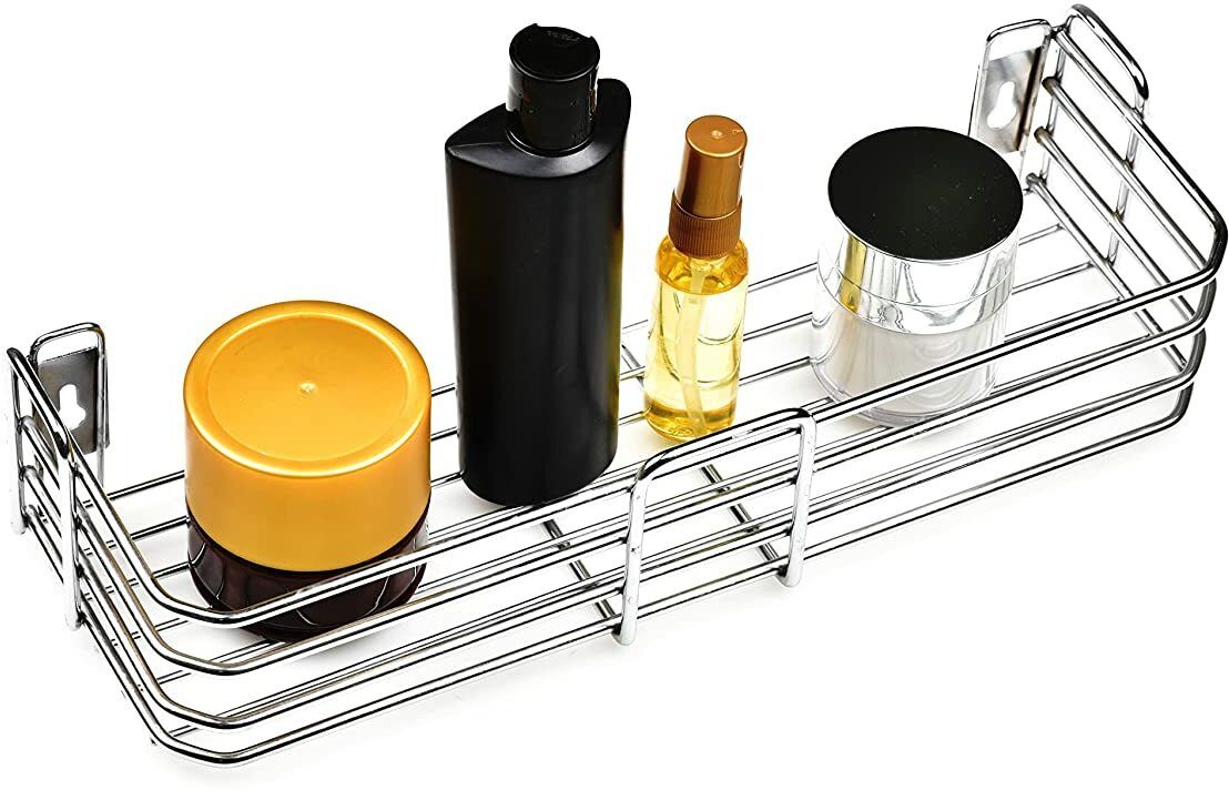 Kitchen Rack Stainless Steel Jar Rack for Kitchen Bathroom Shelves (15*5 INCH) Stainless Steel Wall Shelf-image-12