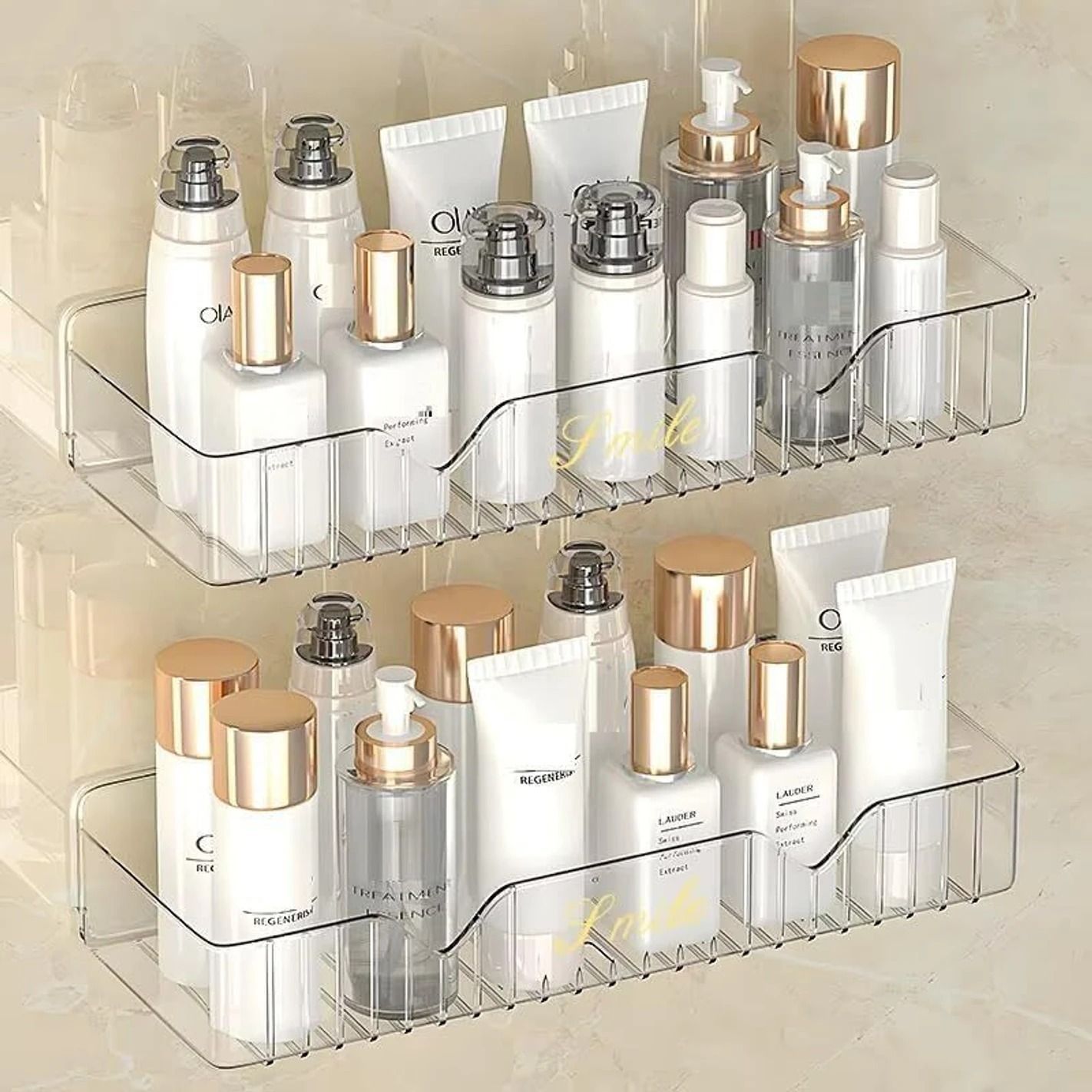 noviux HomeNest Wall Mounted Bathroom Organizer Shelf Plastic Wall Shelf-picture-37