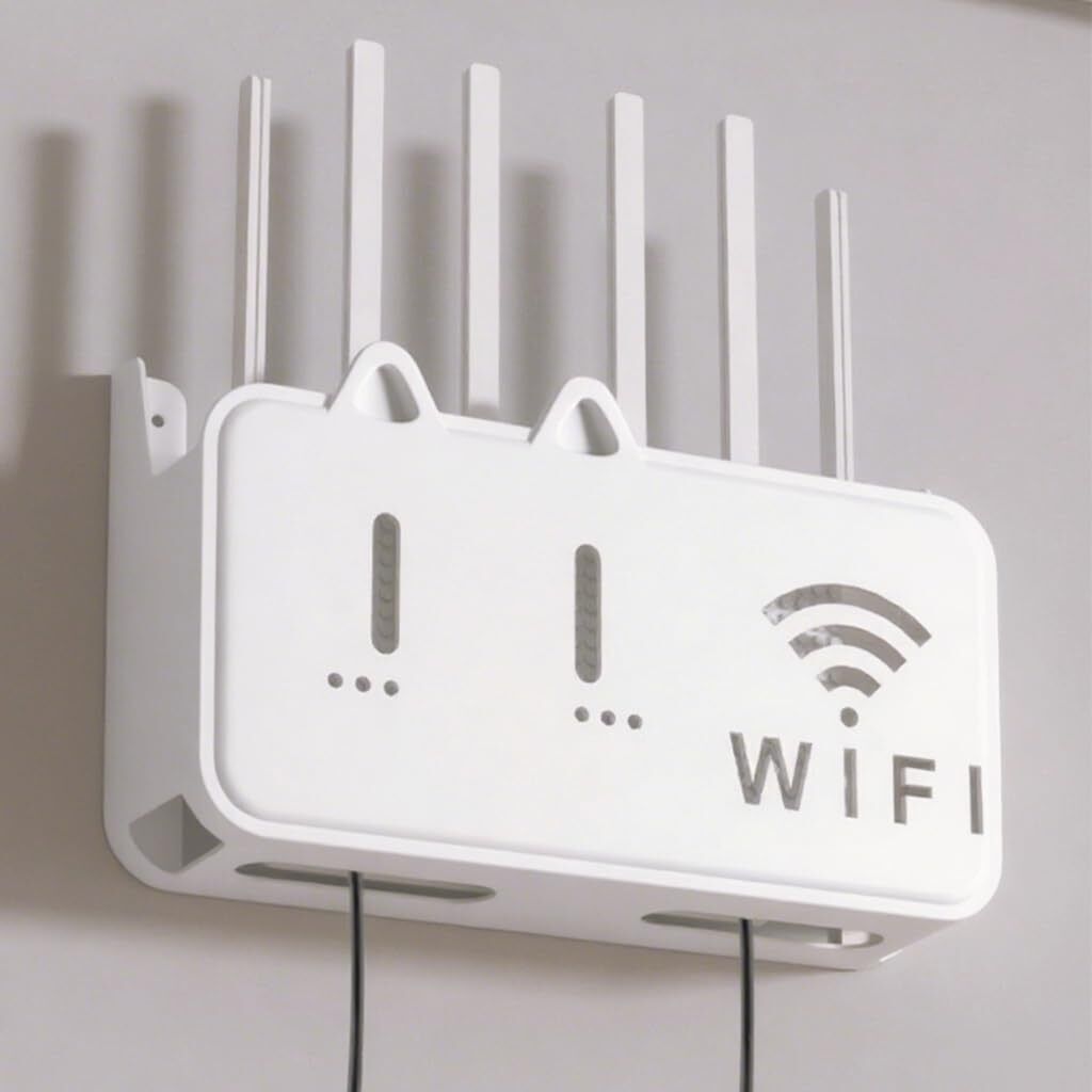 WiFi Router Storage Box Wall Mount Space Saving Case for Home/Office/Gaming Room Plastic Wall Shelf-image-34