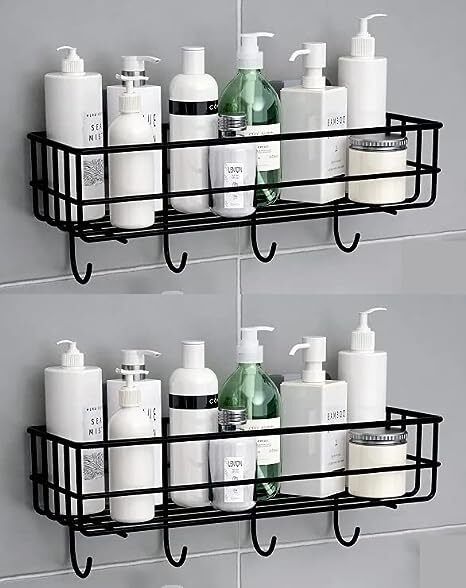 Iron Wall Mounted Storage Organizer for bathroom/living Hall (pack of 2) Iron Wall Shelf-image-18