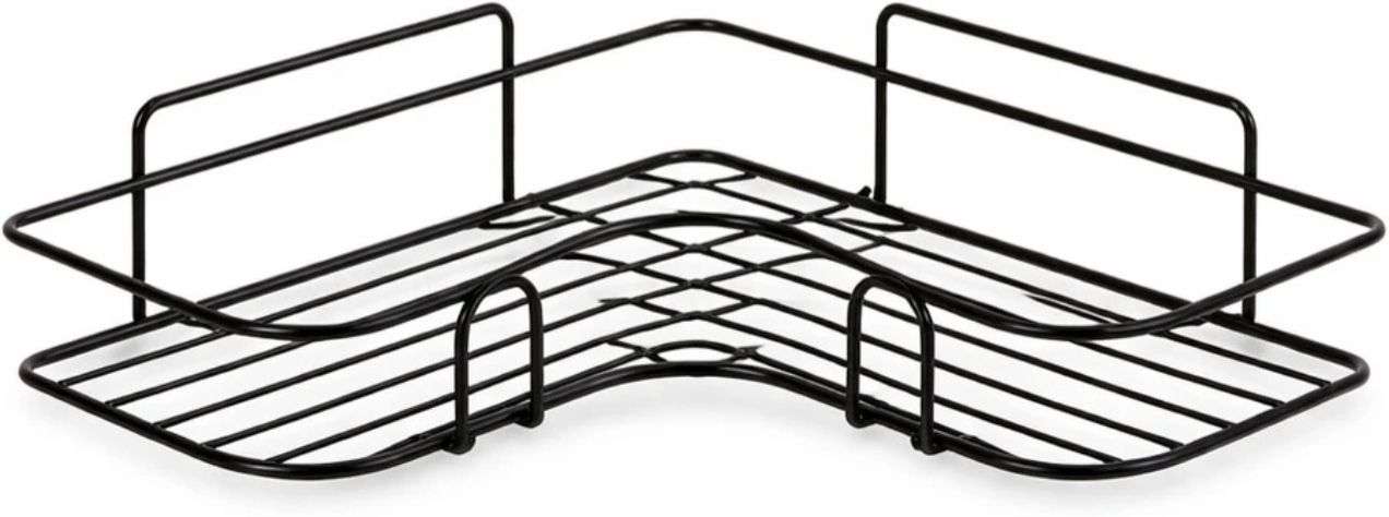 Mikey Self-Adhesive Shelf/Storage Organizer for Bathroom and Kitchen Corner Iron Wall Shelf-picture-35