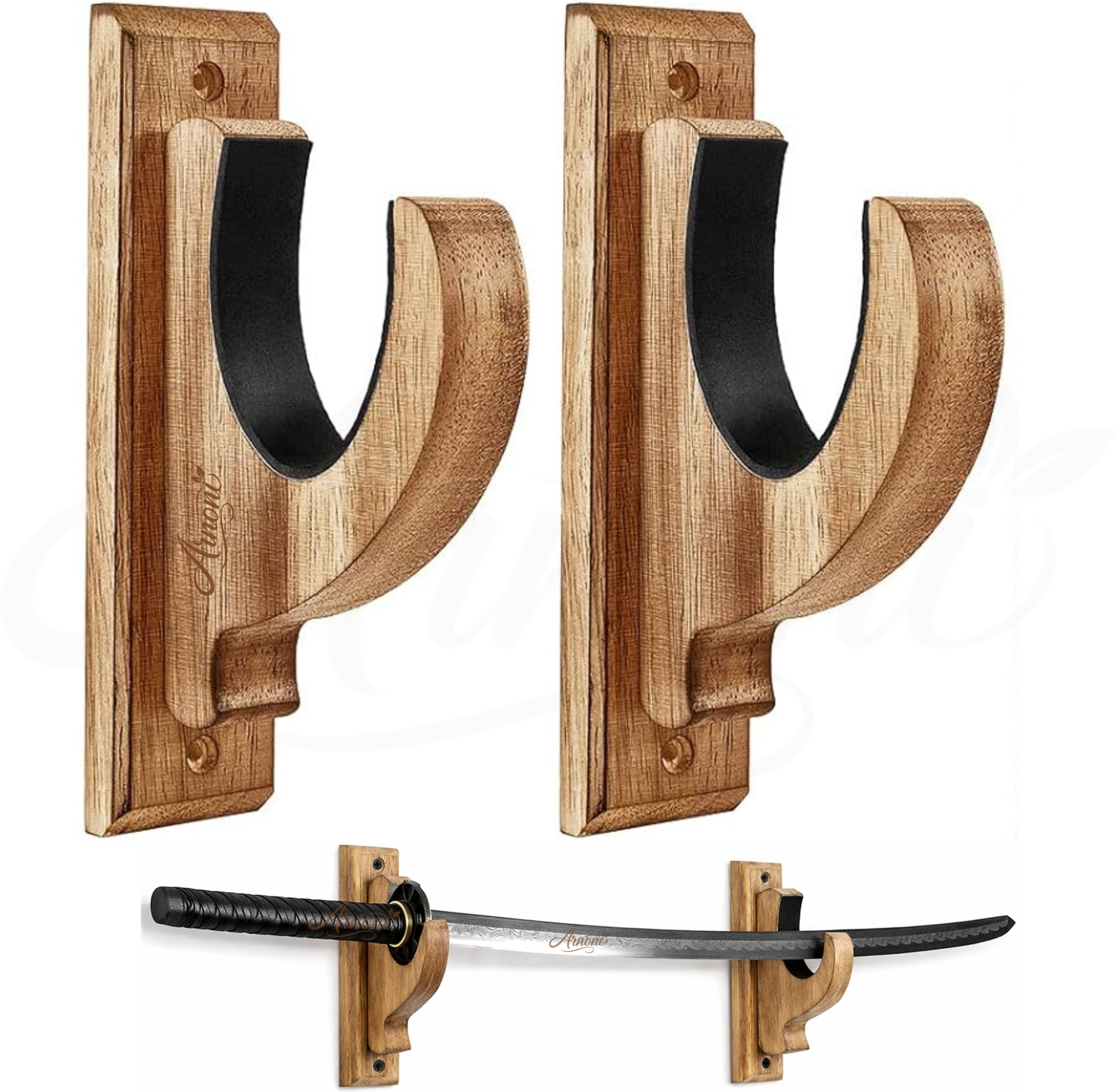 trevod Wooden Sword Wall Mount Holder | Heavy Duty Katana and Talwar Holder Rack Hanger Stand-picture-26