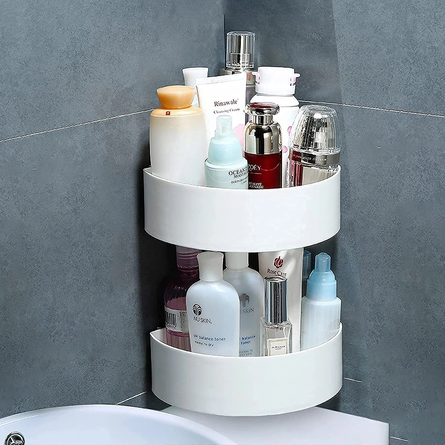 Bathroom Corner Shelf Plastic Wall Shelf-image-49