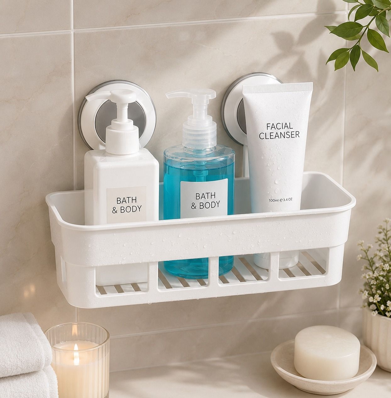 bansi.creation Corner Bathroom Storage Shelf Plastic Wall Shelf-picture-14