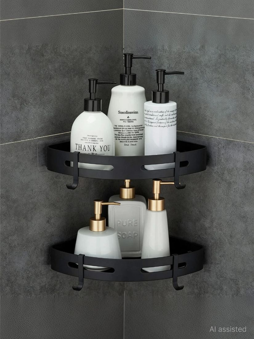 samarthx Bathroom Wall Shelf Strong Adhesive Shelf Plastic Wall Shelf-picture-36