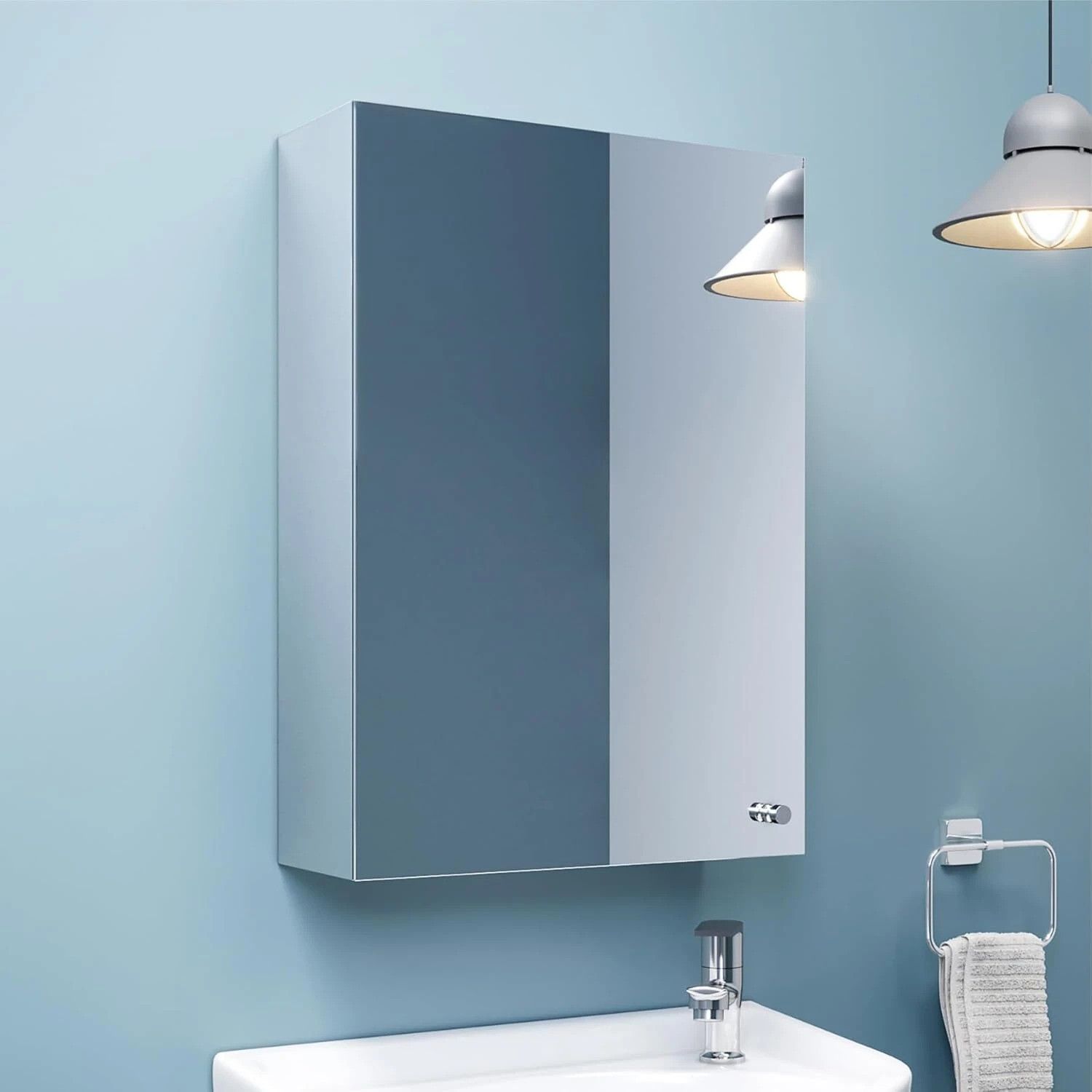 Stainless Steel Mirror Cabinet (12 X 18 Inches) Bathroom Wall Mounted Storage Stainless Steel Wall Shelf-image-34