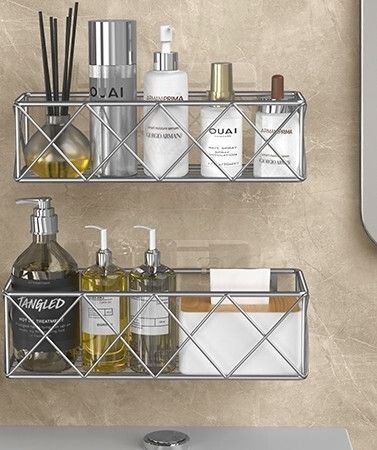 Bathroom Shower Caddy|Bathroom Organizer|Kitchen self|Multipurpose Kitchen Rack Silver, Stainless Steel Wall Shelf-image-21