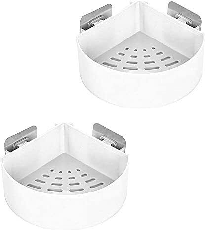 hvk Black Corner Shower Shelf Wall Mounted Bathroom Organizer No Drill Rack Holder Plastic Wall Shelf-picture-20