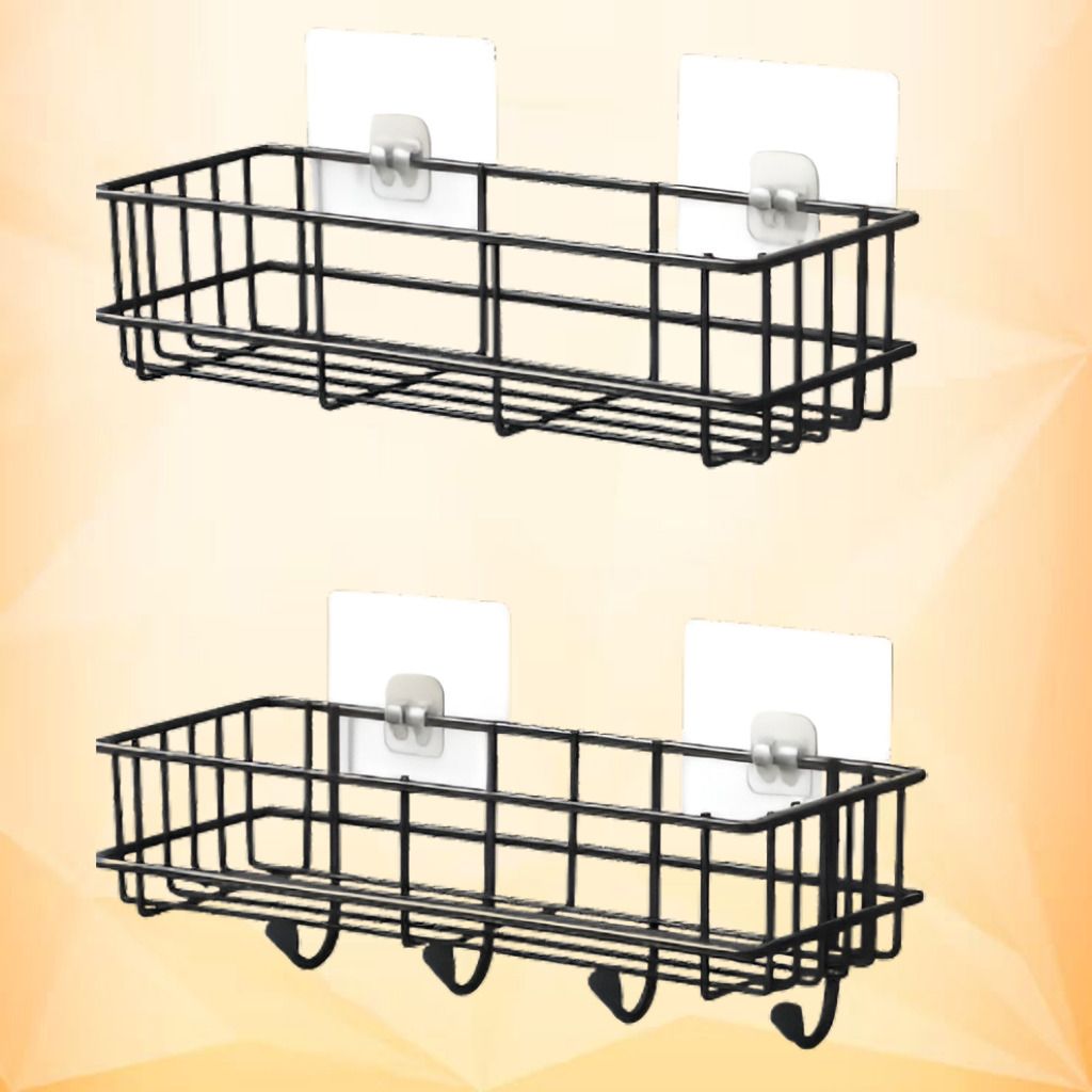 Modern Iron Shelf Bathroom Storage Accessories Iron, Steel Wall Shelf-image-1