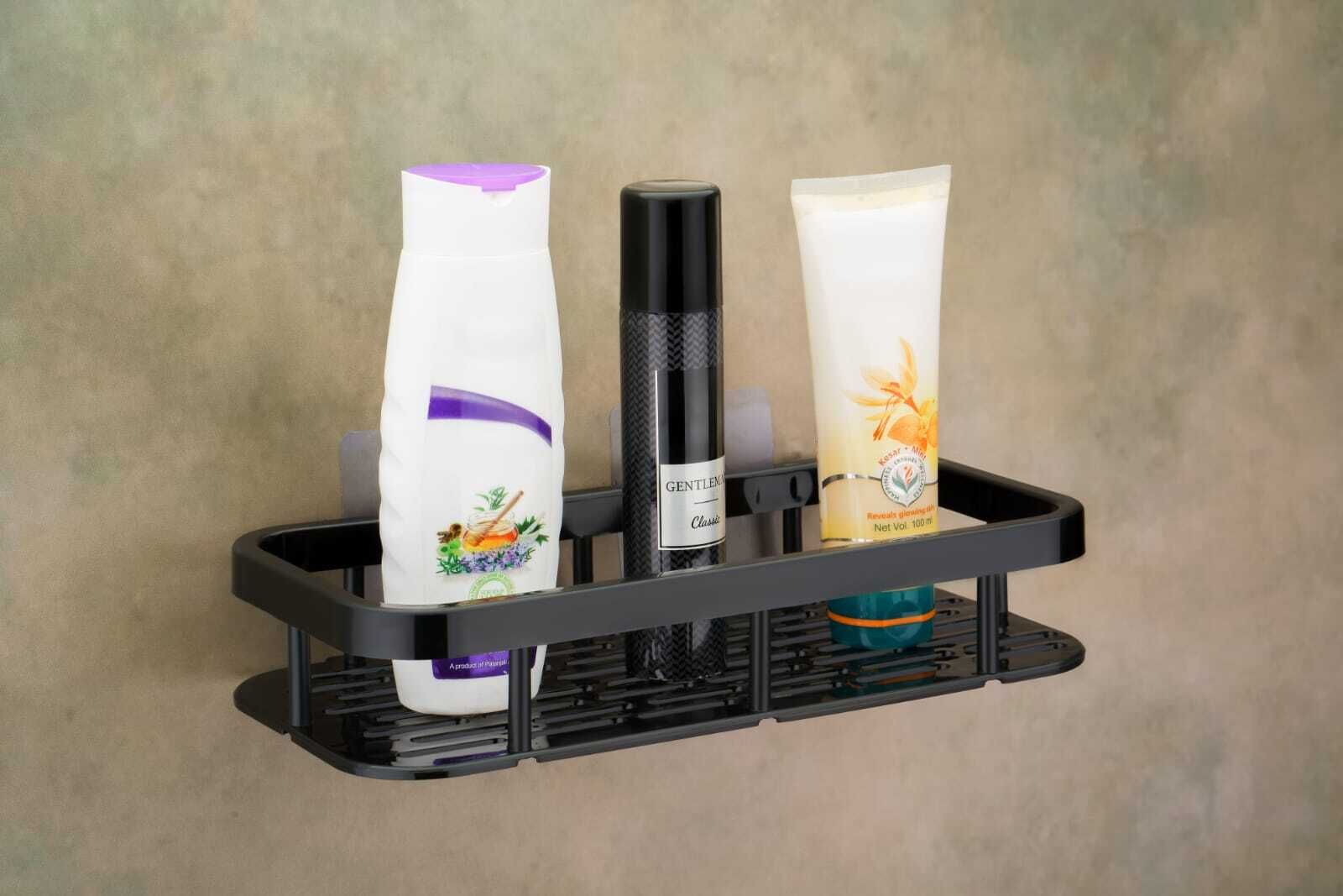 Wall Mountable Bathroom Rack shelf for bathroom Organizer Plastic Wall Shelf-image-6