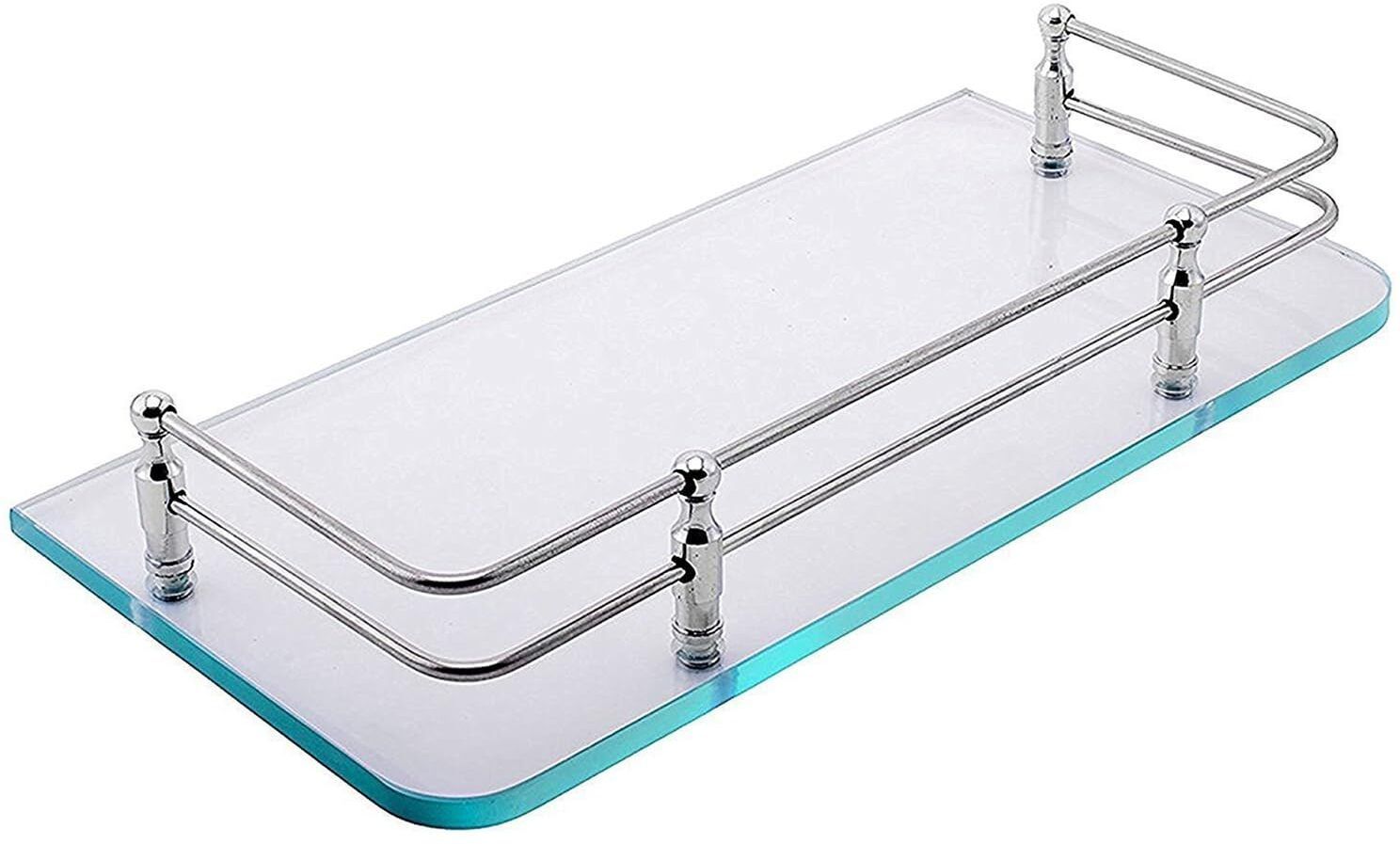 GS-99 TRANSPRENT GLASS SHELF FOR BATHROOM 18X6 Glass Wall Shelf-image-2