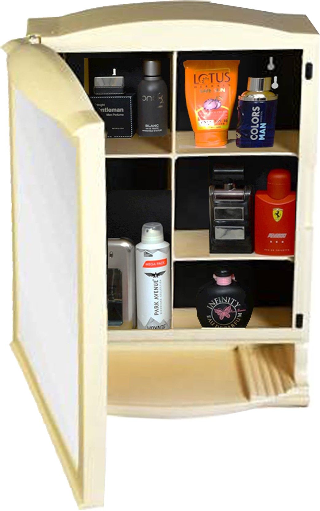 urban choice Wall Mounted Bathroom Mirror Cabinet Rack Shelves for Storage Ivory Towel Holder-picture-13