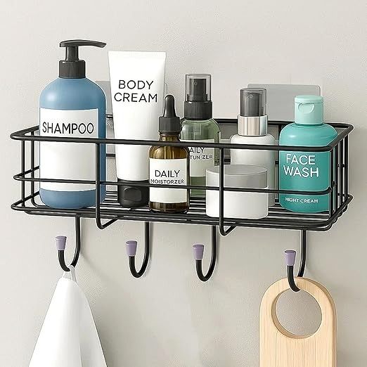 Self Adhesive Bathroom Shelf for Wall Bathroom Organiser Without Drill Stainless Steel Wall Shelf-image-1